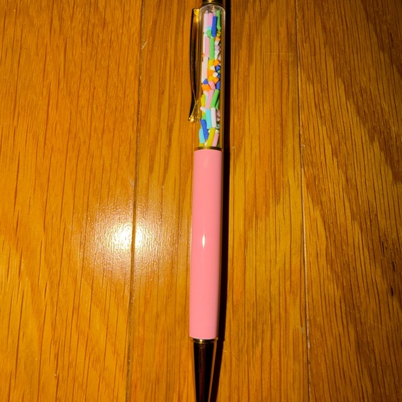 Other - Pink Pen w/Sprinkles & Gold Accents. Black ink. NWOT